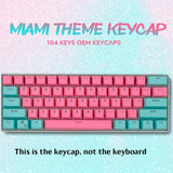 104/87/61 Keys PBT Miami Double Color Backlight Keycap Universal Column For Ikbc Cherry MX Annie Mechanical Keyboard