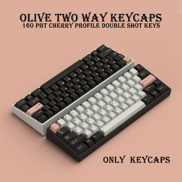 PBT Double Shot Keycap 160 Keys Cherry Profile Personalized Dark Olivia Keycaps For Cherry MX Switch Mechanical Keyboard