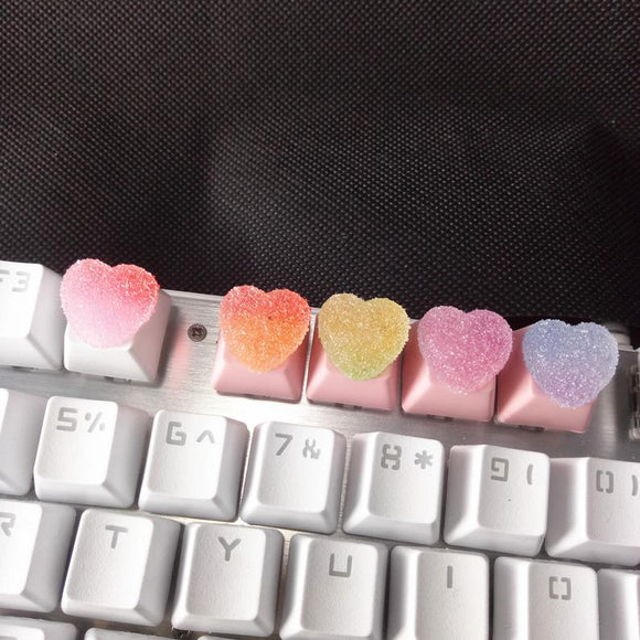 Pink cute keycap mechanical keyboard love candy keycap set girl gift customizable color OEM keyboard cherry MX switch ESC R4 row