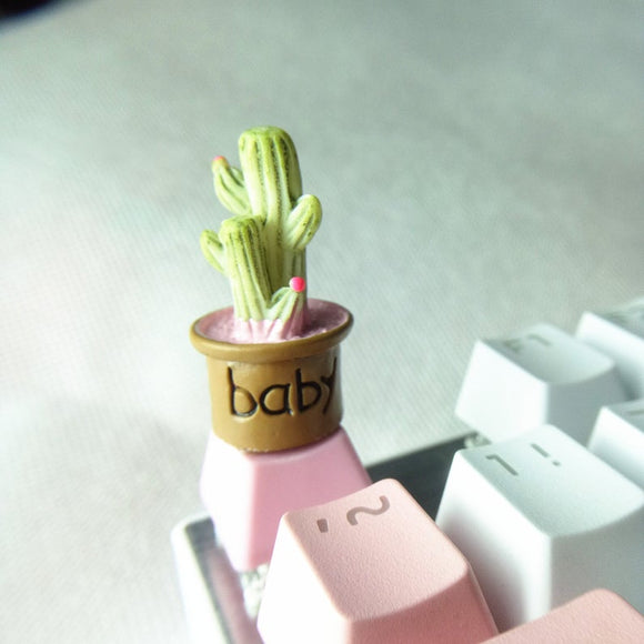 Pink keycap keyboard cactus succulent keycap girl gift customizable color OEM keyboard