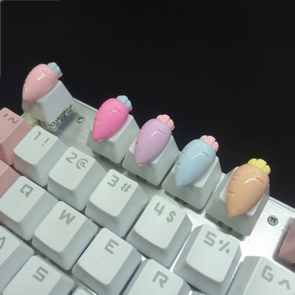 Pink handmade cute radish keycap set is suitable for most cherry MX (+) axis mechanical keyboard keycaps