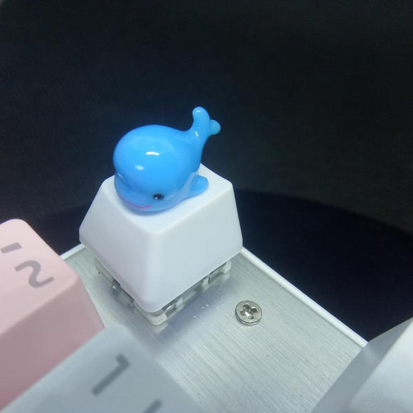 Pink handmade cute blue whale keycap set is suitable for most cherry MX(+) axis mechanical keyboard OEM keycaps