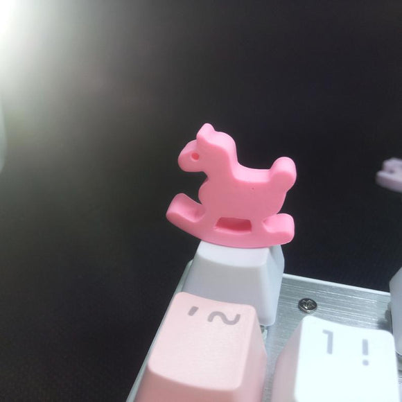 Pink handmade Horse keycaps are suitable for most cherry MX (+) axis mechanical keyboard ESC R4 keycaps set