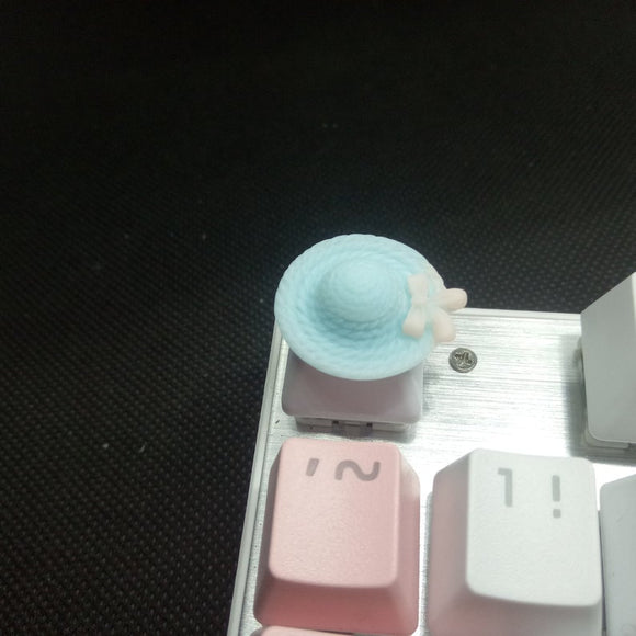Pink handmade straw hat keycaps are suitable for most cherry MX (+) axis mechanical keyboard ESC keycaps