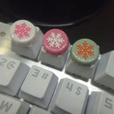 Pink handmade Bottle cap snowflake keycaps are suitable for most cherry MX (+) axis mechanical keyboard keycaps