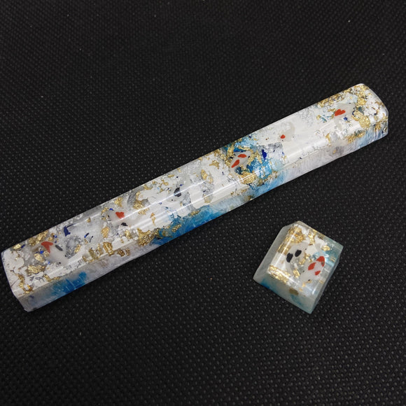 Suitable for most Cherry MX (+) axis mechanical keyboard keycaps, handmade custom blue and white koi keycaps set craftsman keycaps