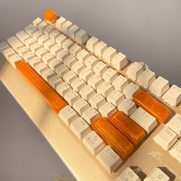 Suitable for most Cherry MX (+) axis mechanical keyboard keycaps, handmade custom bronze gold keycaps set artisan keycap